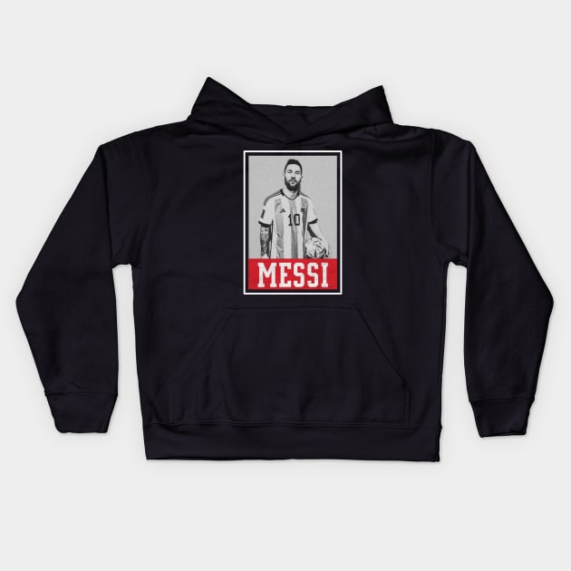 leo messi Kids Hoodie by one way imagination